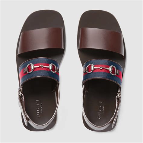 leather and web sandal gucci|Gucci unisex sandals.